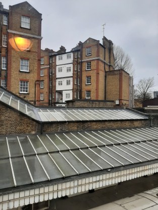 WB from Bow Road Station window